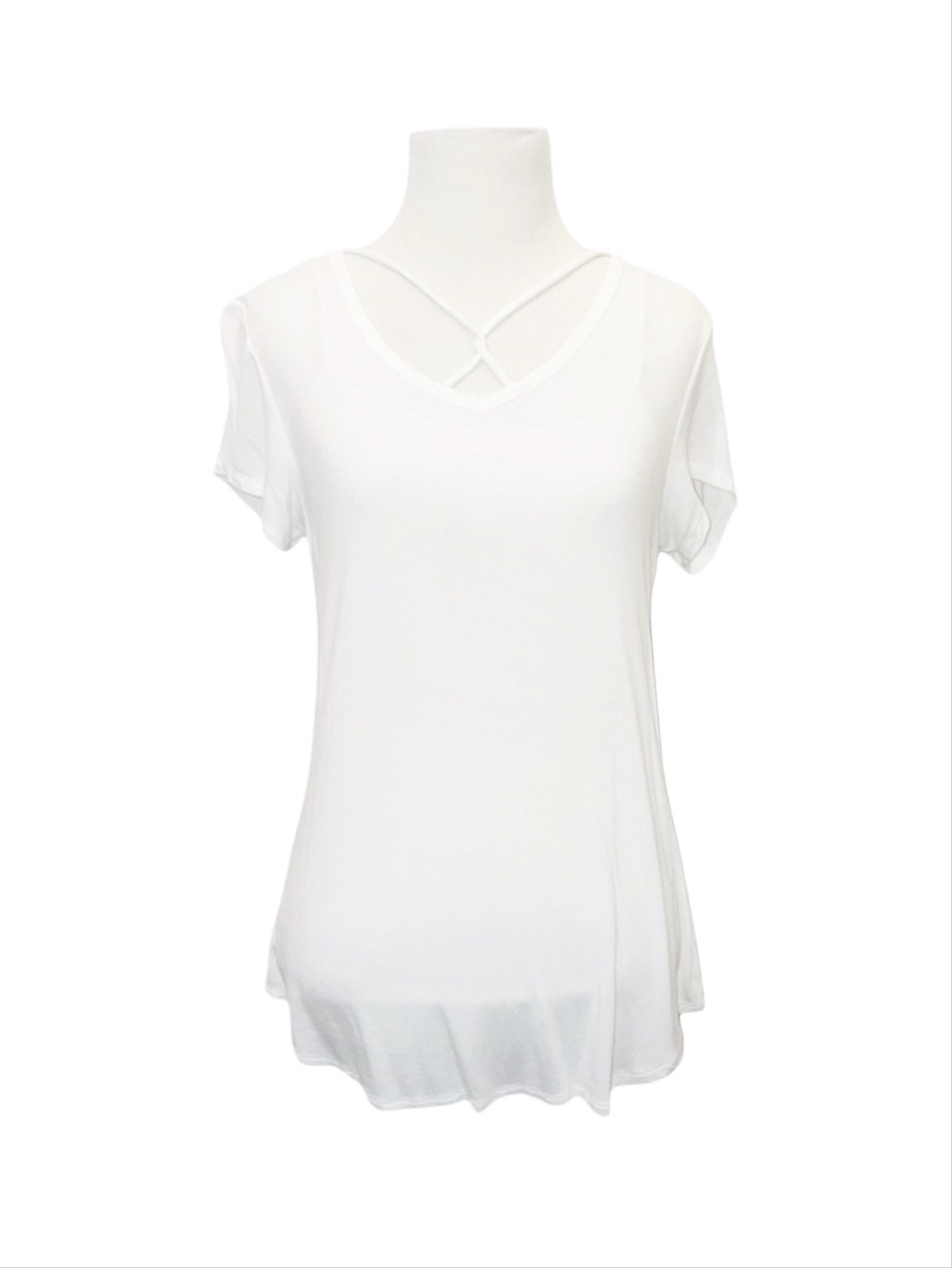 MAURICES Women's White Short Sleeve Tunic Medium
